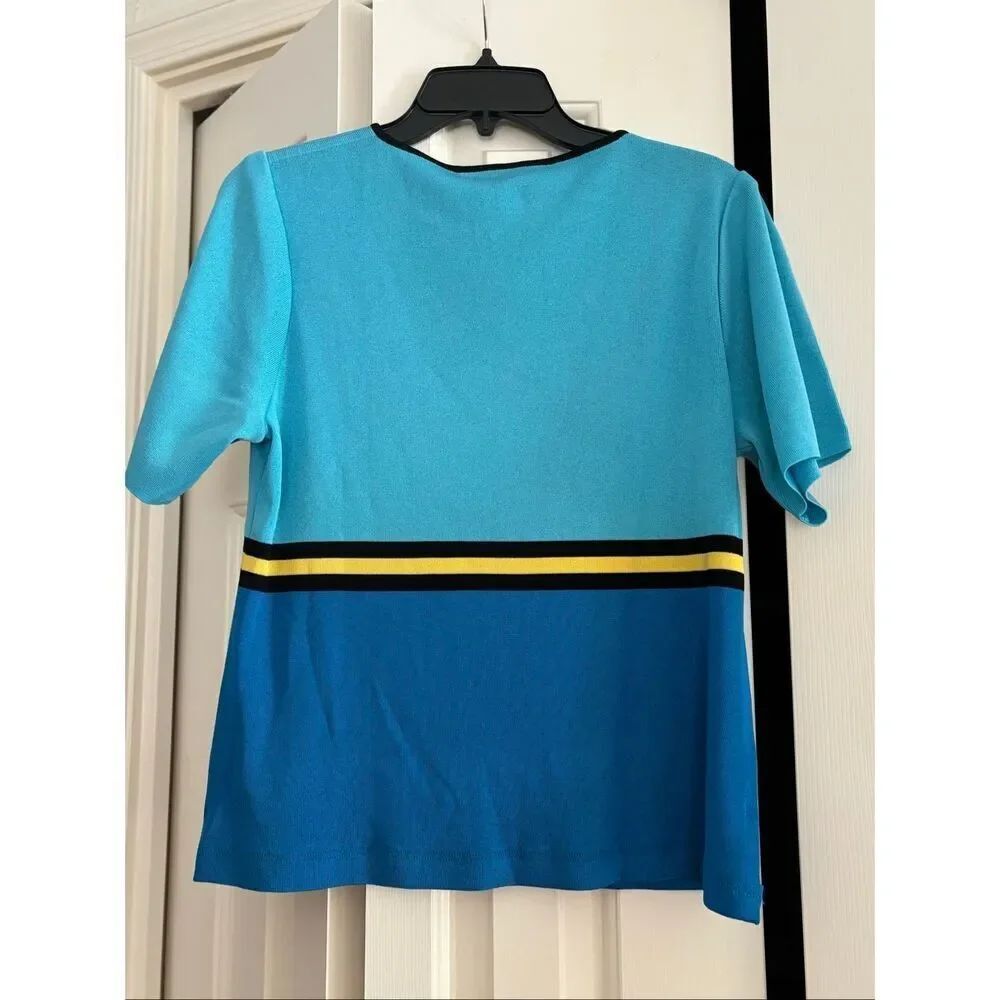 Misook Color Block Short Sleeve Top - Picture 5 of 5